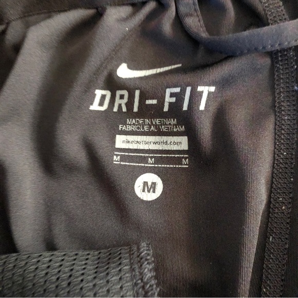 Nike Sz M Basketball Shorts Pockets 10" Charcoal Grey Black Swoosh Drawstring - Picture 4 of 7